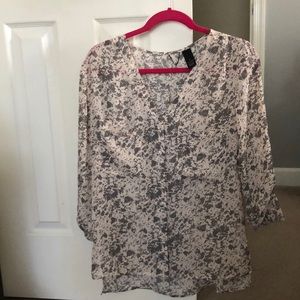 Pink and grey button down